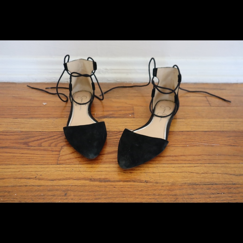 Lace up ballet flats